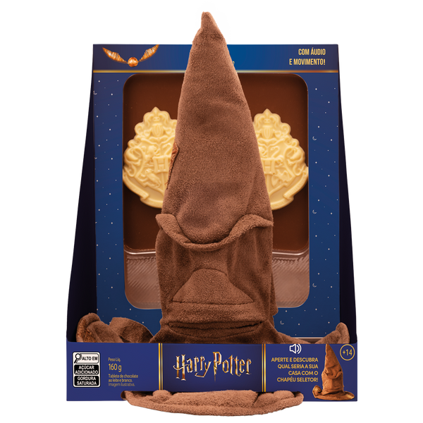 Tablete ao Leite Pelúcia Chapéu Seletor Harry Potter 160g